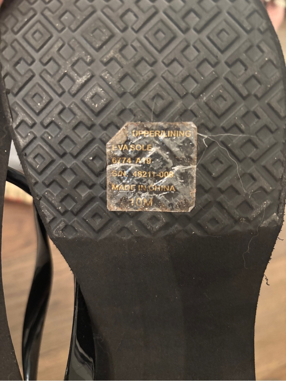 Tory Burch Black Flip Flop Sandals with Gold Logo Detail - Picture 3 of 3